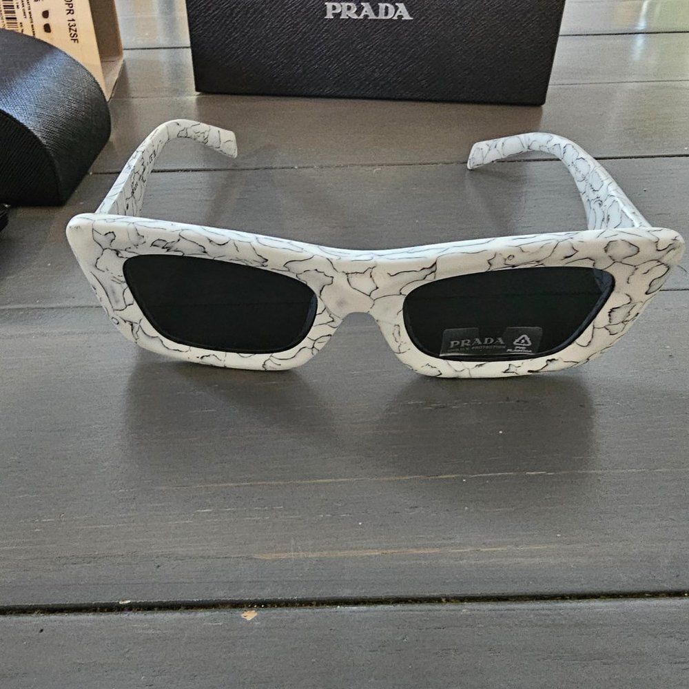Prada Women's Dark Grey Lens Cat Eye Ladies Sunglasses - Picture 10 of 14